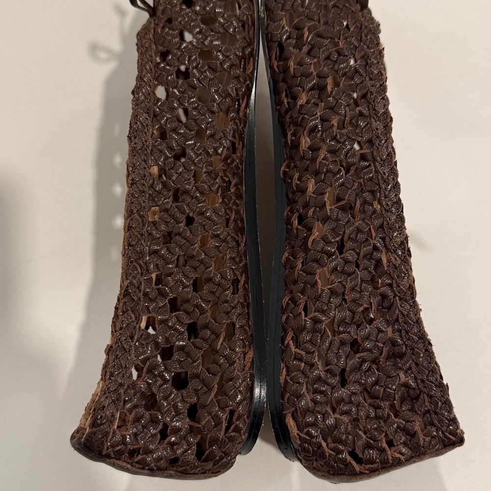Dolce Vita Brown Woven Leather Ballet Flats - Picture 6 of 13